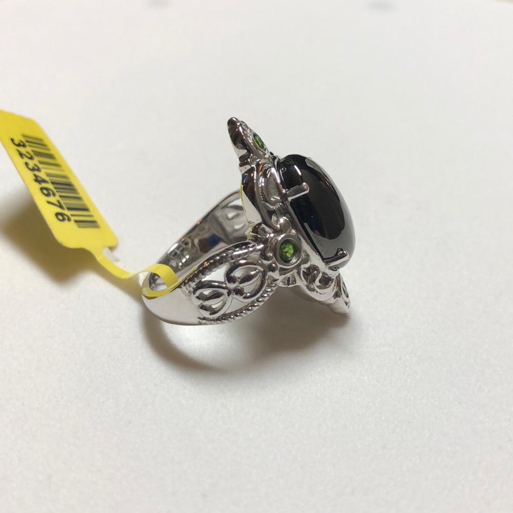 Shungite and Russian Diopside Ring - Picture 4 of 6